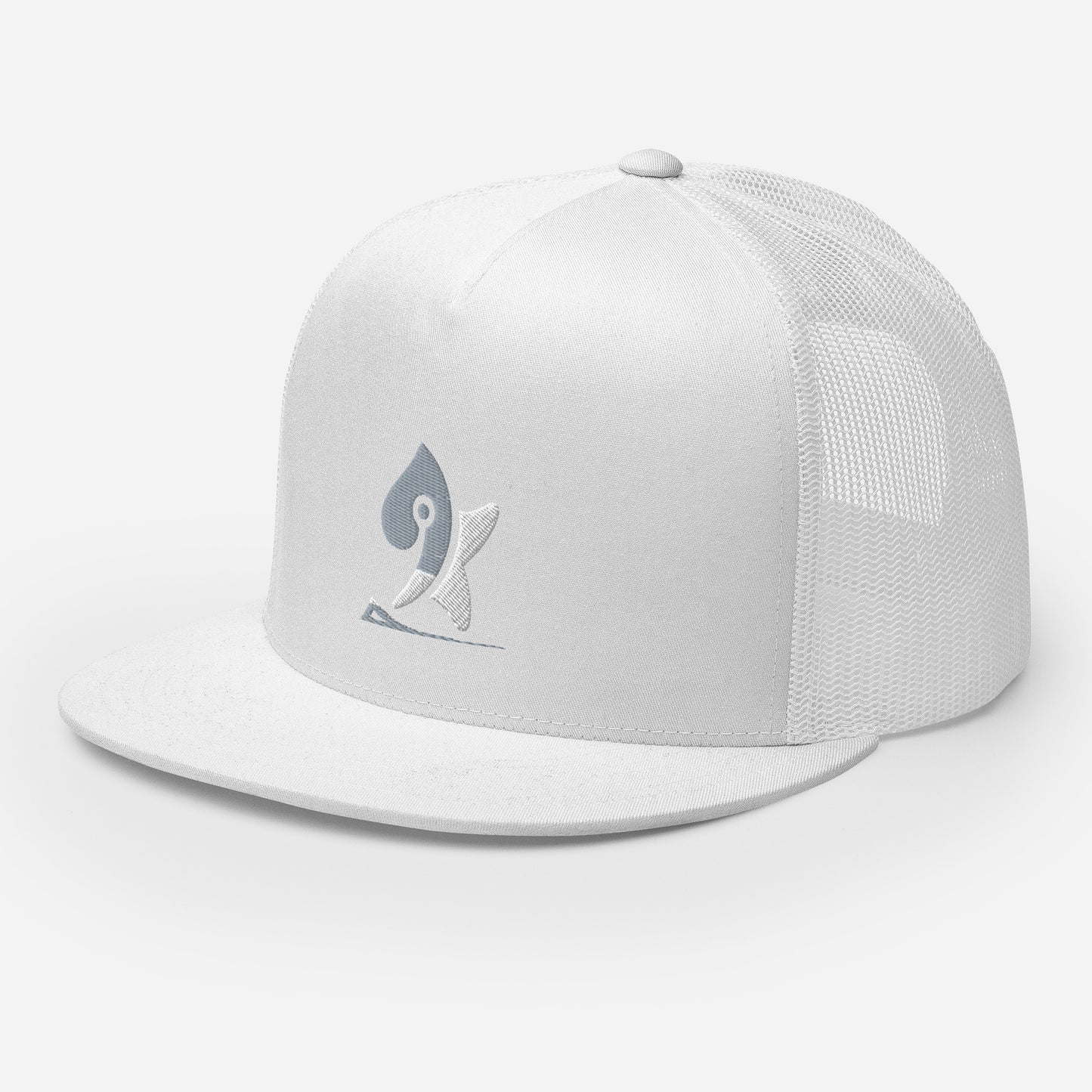 Pleyades gray/white L logoTrucker Cap