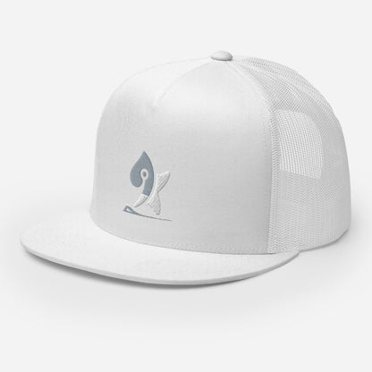 Pleyades gray/white L logoTrucker Cap